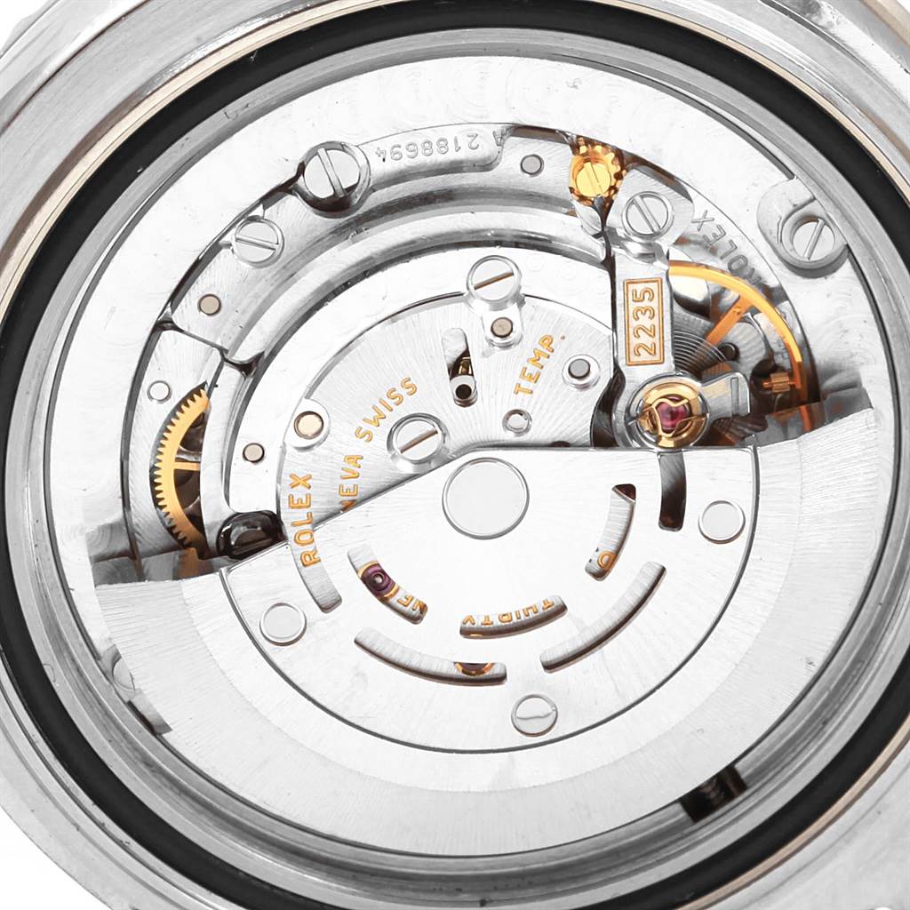 This image shows the movement mechanism of the Rolex Yacht-Master 168622 Men's Stainless Steel Silver Dial 168622 Men's Stainless Steel Silver Dial watch, captured from the back.