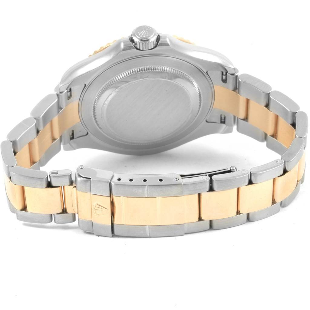 The image shows the backside, bracelet, and clasp of a Rolex Yacht-Master 16623 Men's Stainless Steel Grey Dial 16623 Men's Stainless Steel Grey Dial watch.