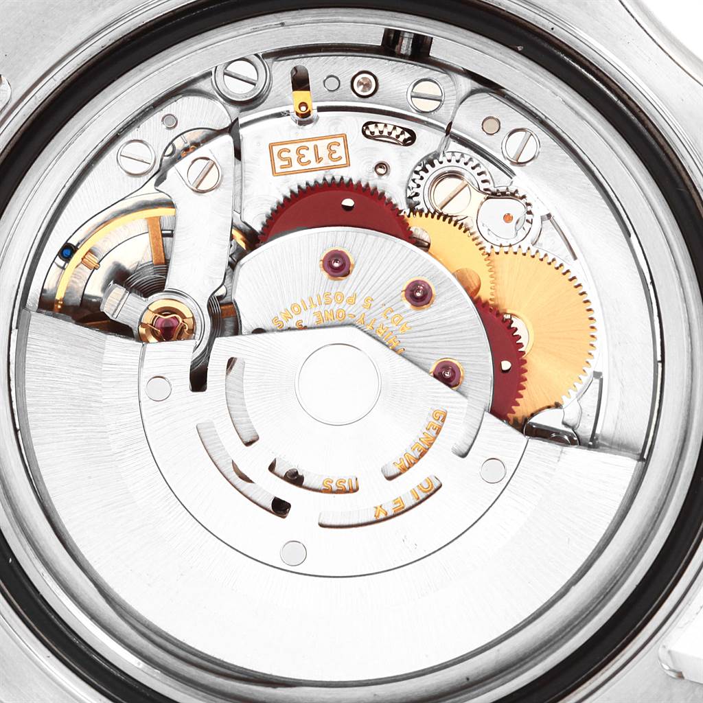 The image shows a close-up view of the movement mechanism of a Rolex Yacht-Master 16623 Men's Stainless Steel Blue Dial 16623 Men's Stainless Steel Blue Dial watch.