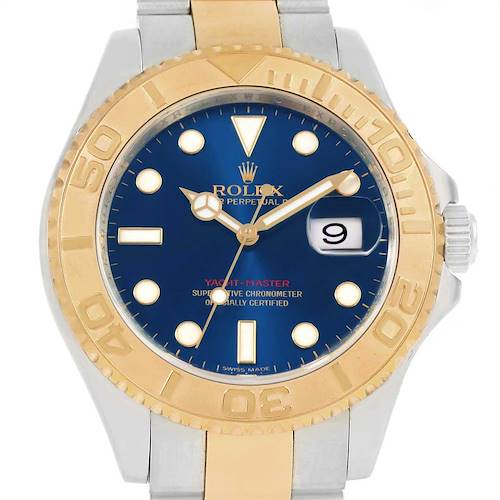 Photo of Rolex Yachtmaster 40mm Steel Yellow Gold Blue Dial Mens Watch 16623
