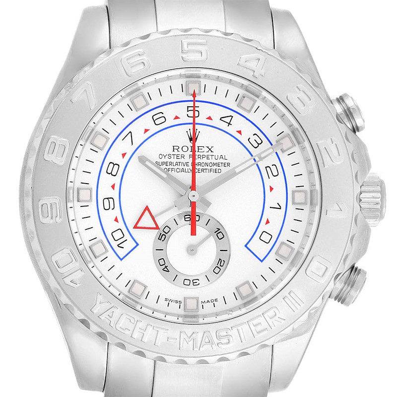 Rolex Yachtmaster II Regatta Chronograph White Gold Platinum Watch 116689 SwissWatchExpo