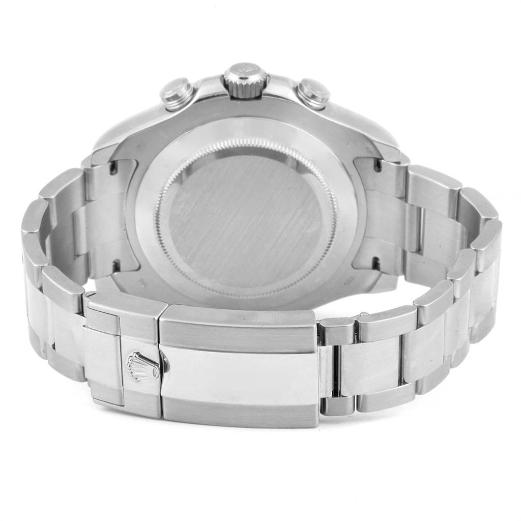 The image shows the back case and clasp of the Rolex Yacht-Master 116689 Men's White Gold White Dial 116689 Men's White Gold White Dial watch from a rear angle.