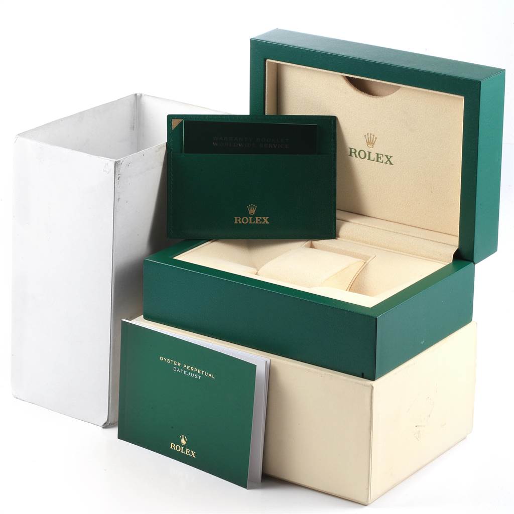 The image shows the packaging and accessories, including the box and booklets, for a Rolex Yacht-Master 116681 Men's Steel and Gold (two tone) White Dial 116681 Men's Steel and Gold (two tone) White Dial watch.