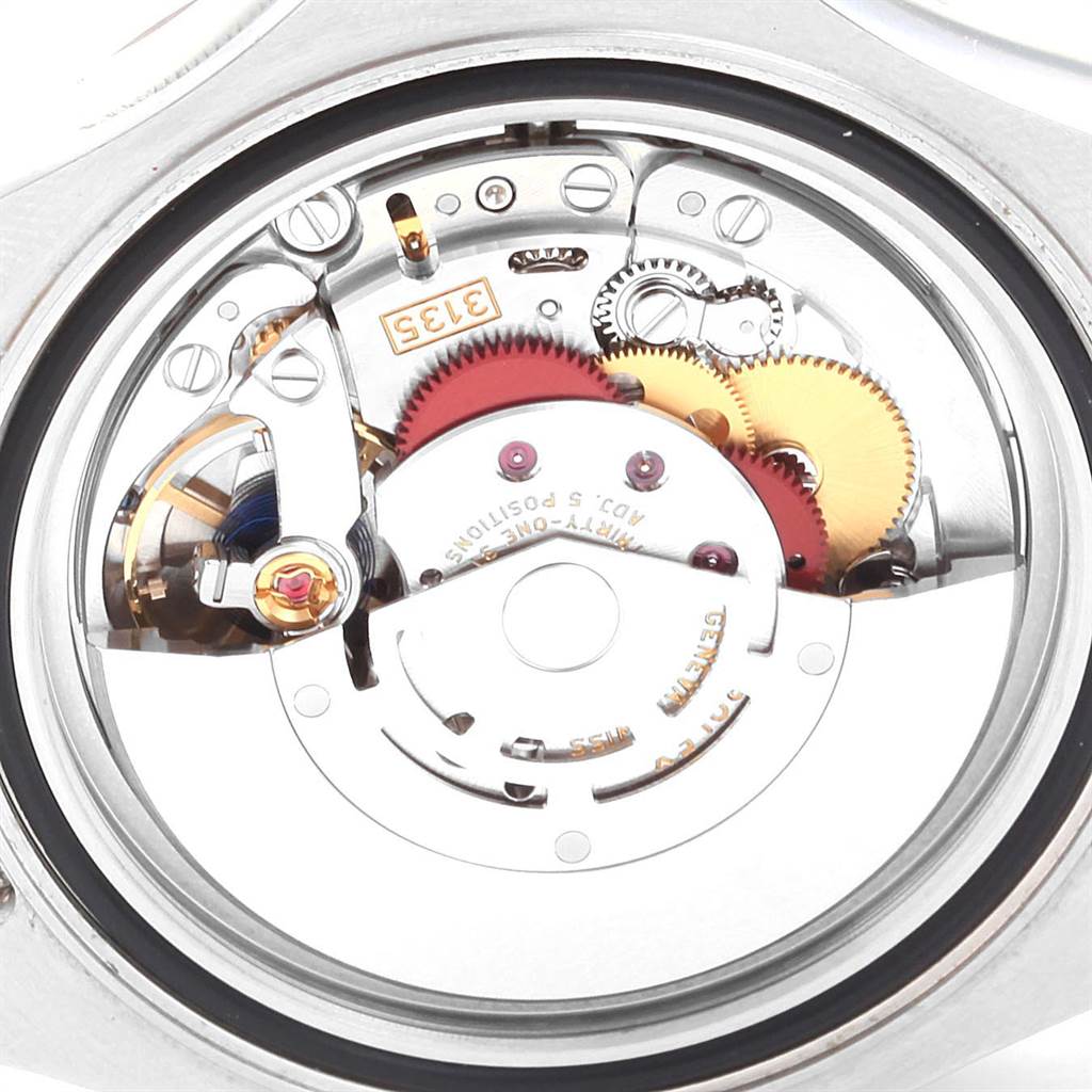This image shows a close-up of the internal mechanism of a Rolex Yacht-Master 116622 Men
s Stainless Steel Grey Dial 116622 Men
s Stainless Steel Grey Dial watch from the back angle.