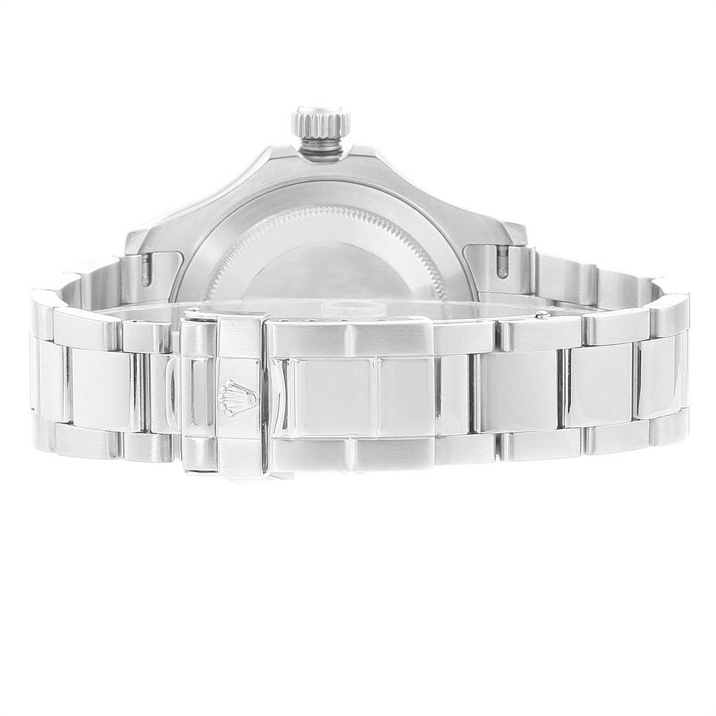 The image shows the case back and clasp of a Rolex Yacht-Master 16622 Men's Stainless Steel Silver Dial 16622 Men's Stainless Steel Silver Dial watch, viewed from the rear.