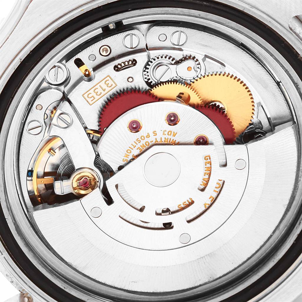 This image shows the internal mechanical movement of a Rolex Yacht-Master 16622 Men's Stainless Steel Silver Dial 16622 Men's Stainless Steel Silver Dial watch from a close-up, top-down angle.