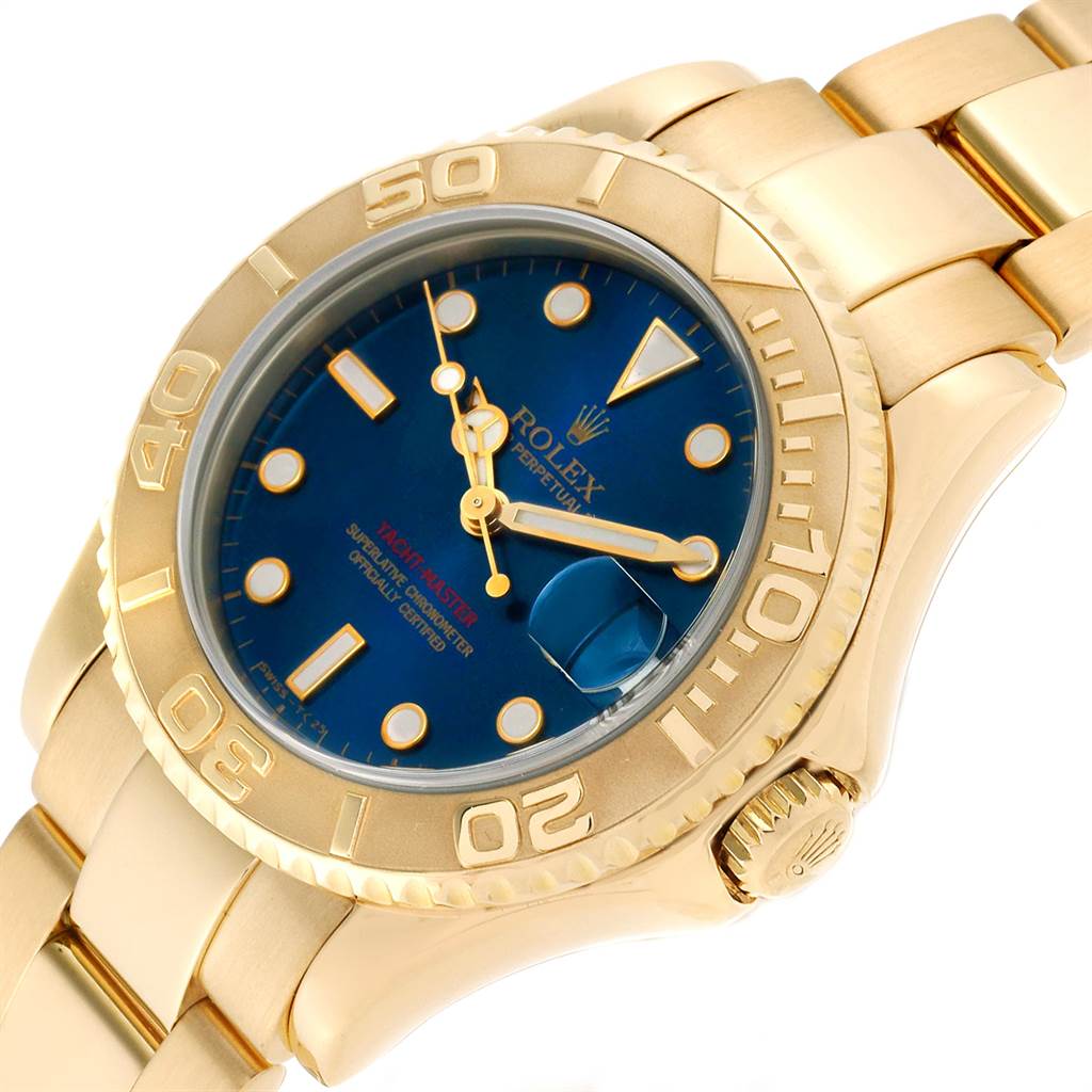 rolex yacht master yellow gold blue dial