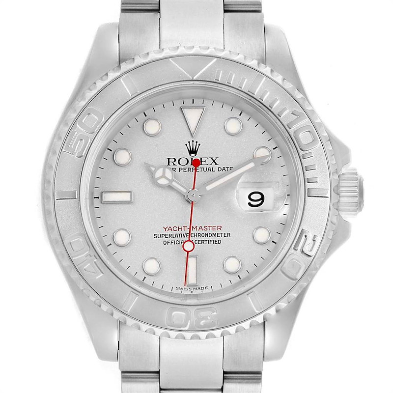 Rolex Yachtmaster 40 Steel Platinum Automatic Mens Watch 16622 SwissWatchExpo