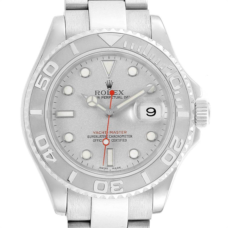 Rolex Yachtmaster 40mm Steel Platinum Mens Watch 16622 Box Papers SwissWatchExpo