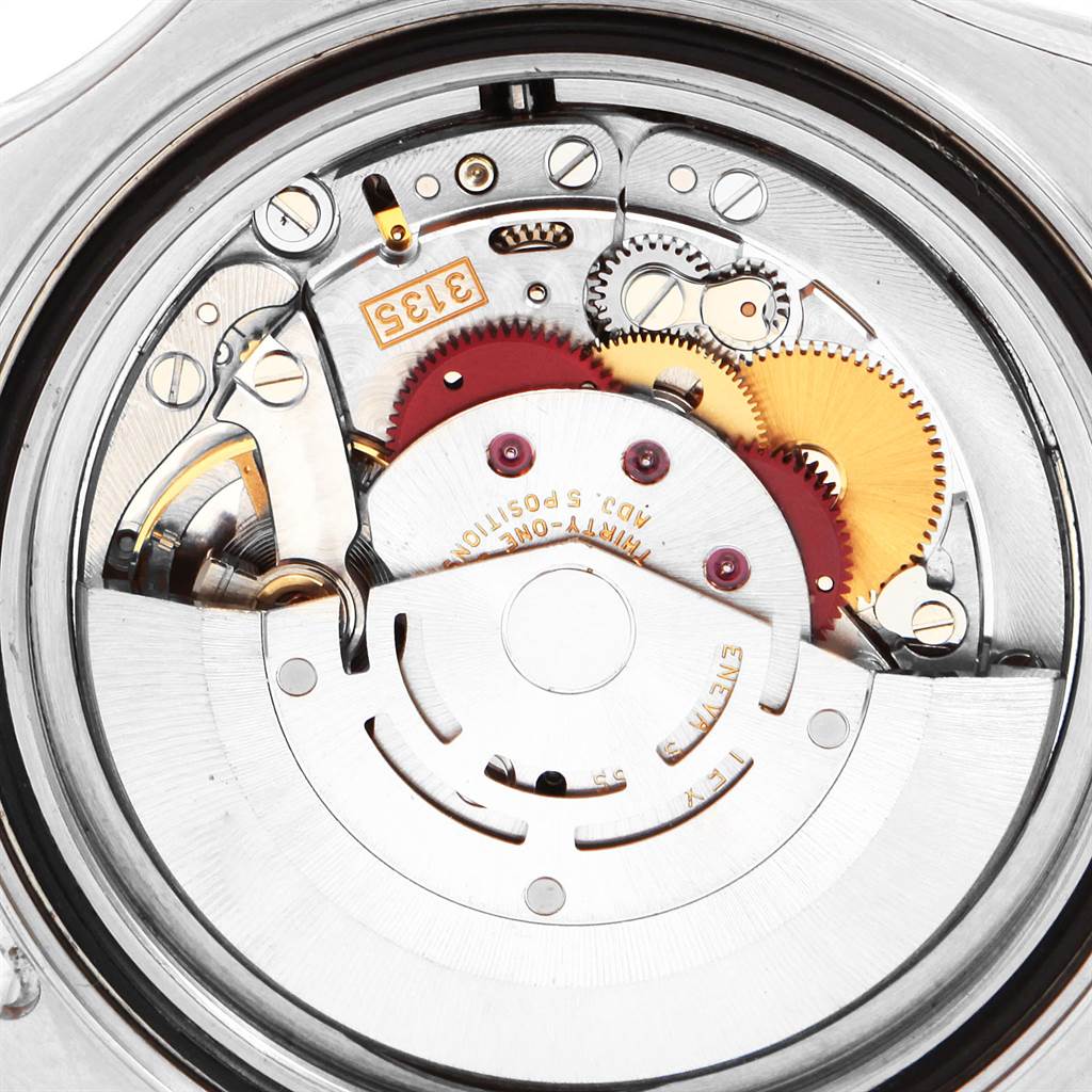 This image shows the internal mechanism and gears of the Rolex Yacht-Master 16622 Men's Stainless Steel Silver Dial 16622 Men's Stainless Steel Silver Dial watch from a back view.