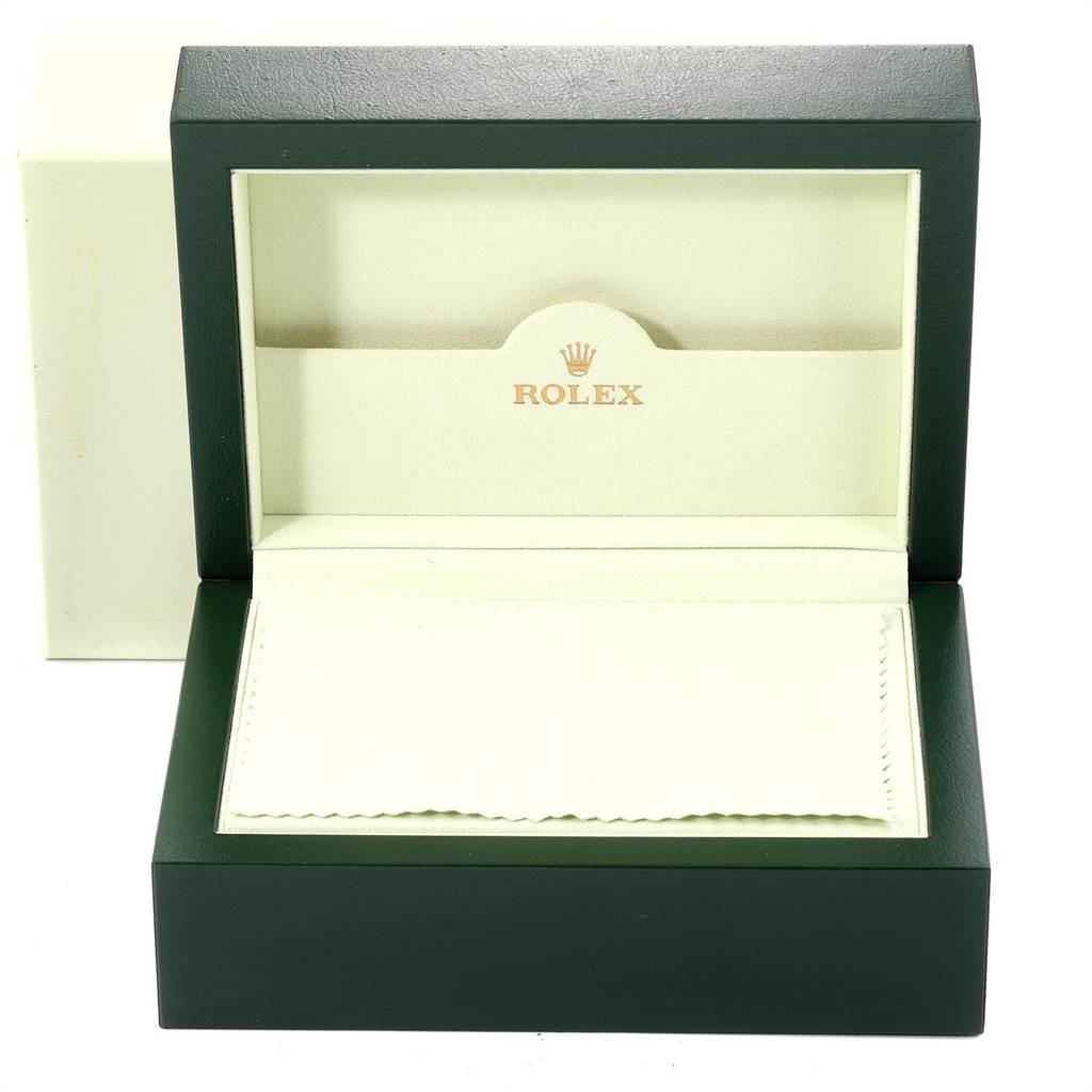 This image shows an open Rolex Yacht-Master 16623 Men's Steel and Gold (two tone) Grey Dial 16623 Men's Steel and Gold (two tone) Grey Dial watch box.