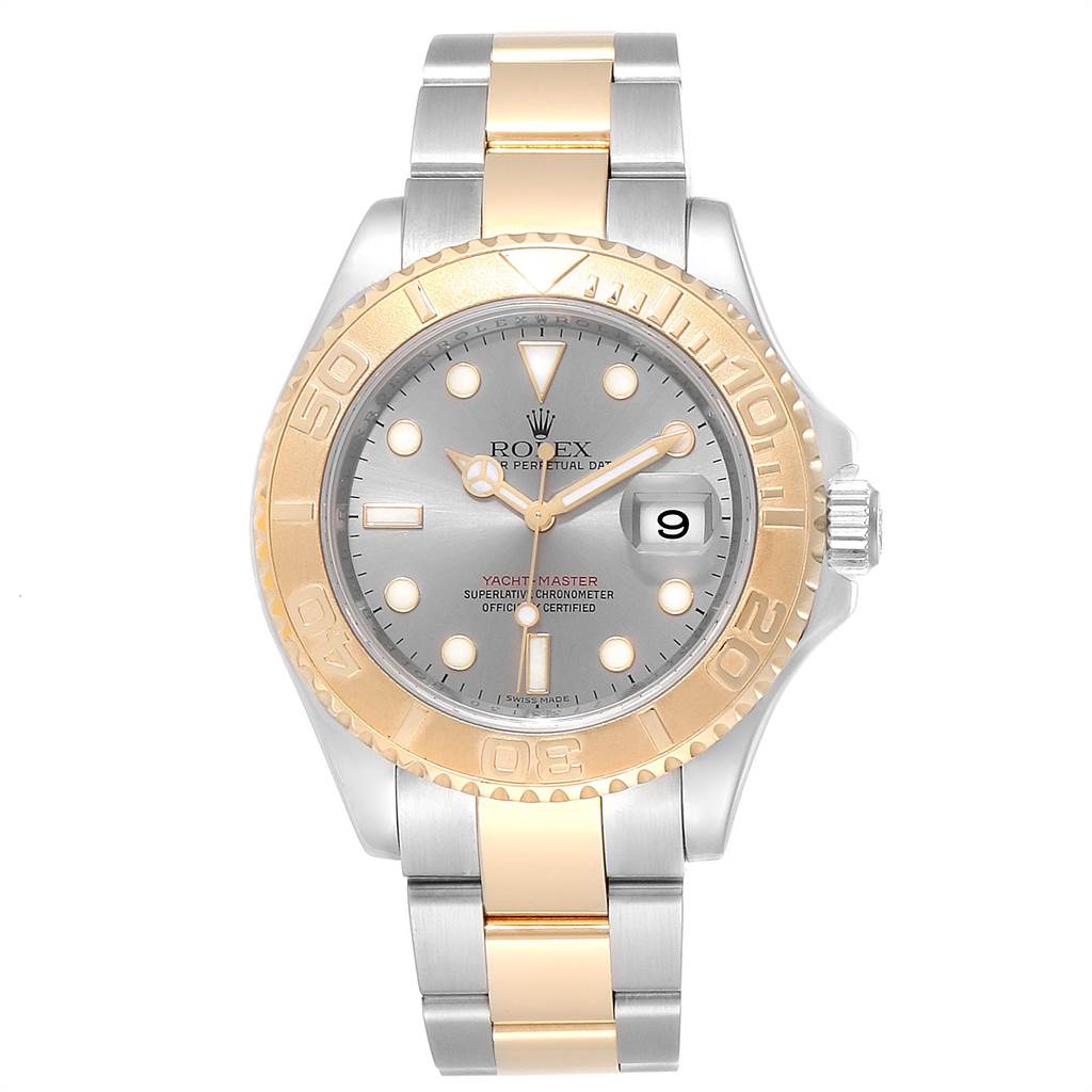 Rolex Yachtmaster Steel Yellow Gold Slate Dial Mens Watch 