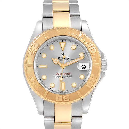 Photo of Rolex Yachtmaster 35 Midsize Steel Yellow Gold Slate Dial Watch 168623