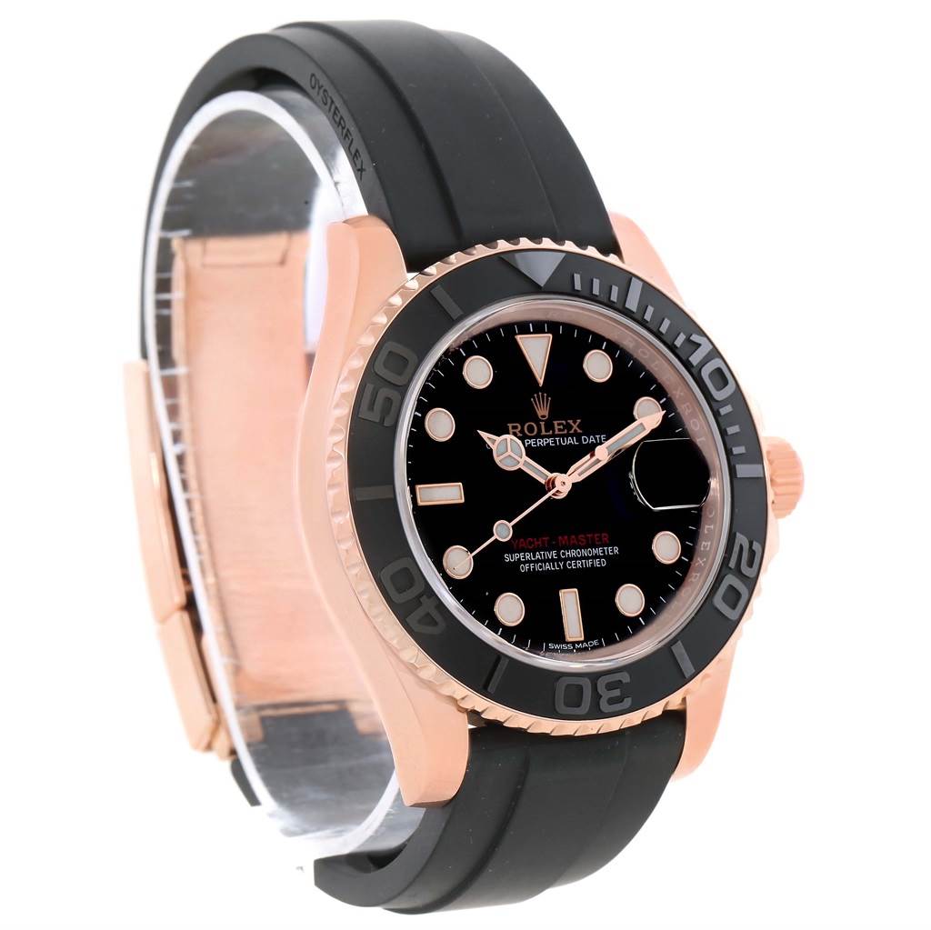 Rolex Yachtmaster 40 18K Everose Gold Rubber Strap Watch 116655 Unworn ...