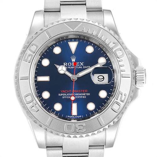 Photo of Rolex Yachtmaster 40mm Steel Platinum Blue Dial Mens Watch 116622