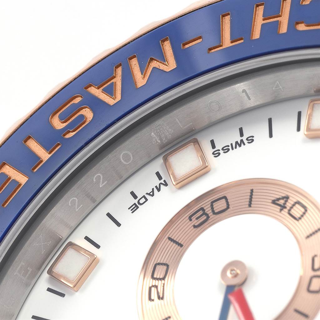 The close-up image shows the face and bezel, featuring the "Yacht-Master" label of the Rolex Yacht-Master 116681 Men
s Steel and Gold (two tone) White Dial 116681 Men
s Steel and Gold (two tone) White Dial watch.
