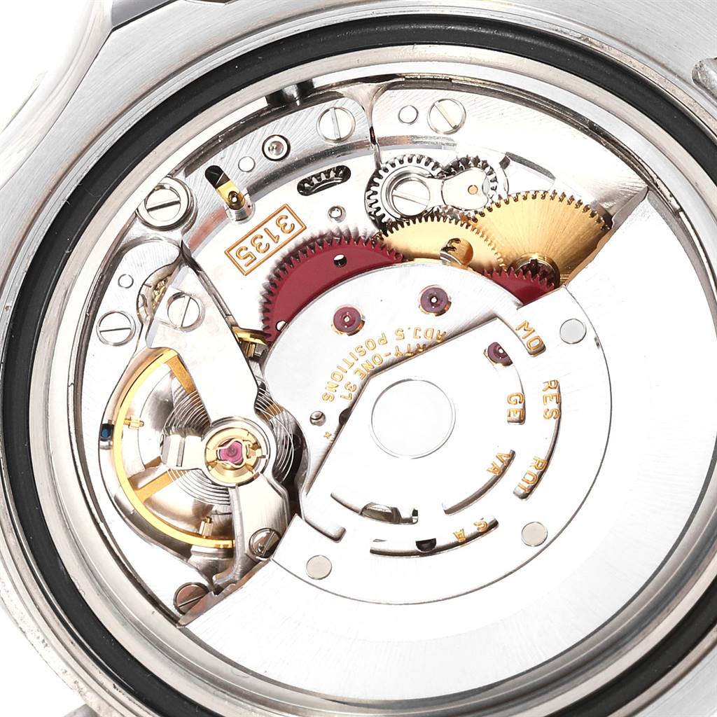 The image shows the internal mechanical movement of a Rolex Yacht-Master 16622 Men's Stainless Steel Silver Dial 16622 Men's Stainless Steel Silver Dial watch from a rear angle.