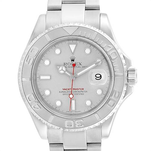 Photo of Rolex Yachtmaster 40mm Steel Platinum Mens Watch 16622 Box Papers