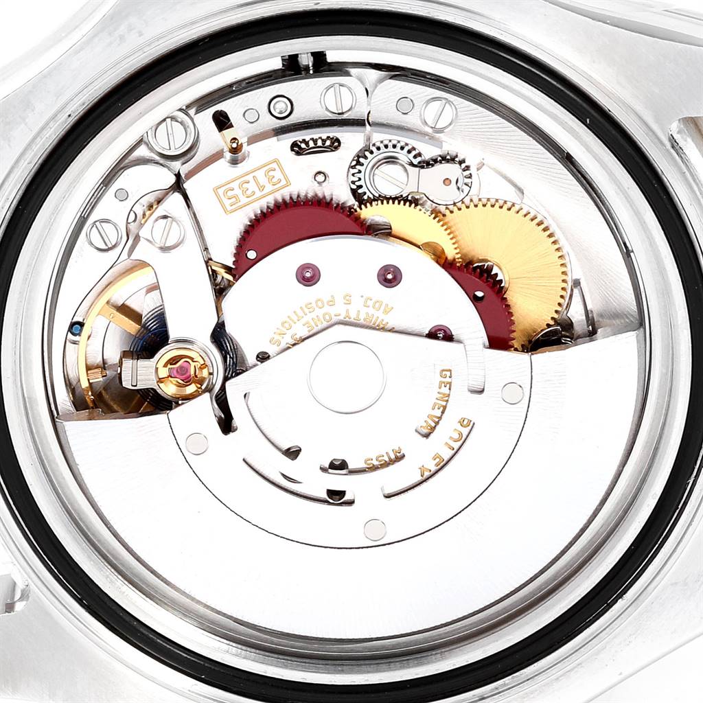 The image shows the internal movement mechanism of a Rolex Yacht-Master 16623 Men's Stainless Steel Blue Dial 16623 Men's Stainless Steel Blue Dial watch from a rear open-caseback view.