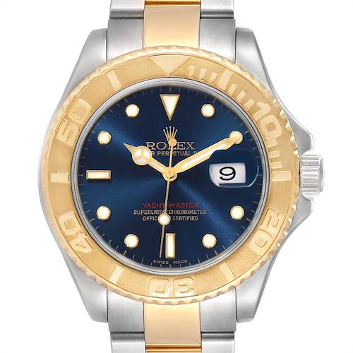 Photo of Rolex Yachtmaster 40mm Steel Yellow Gold Blue Dial Mens Watch 16623