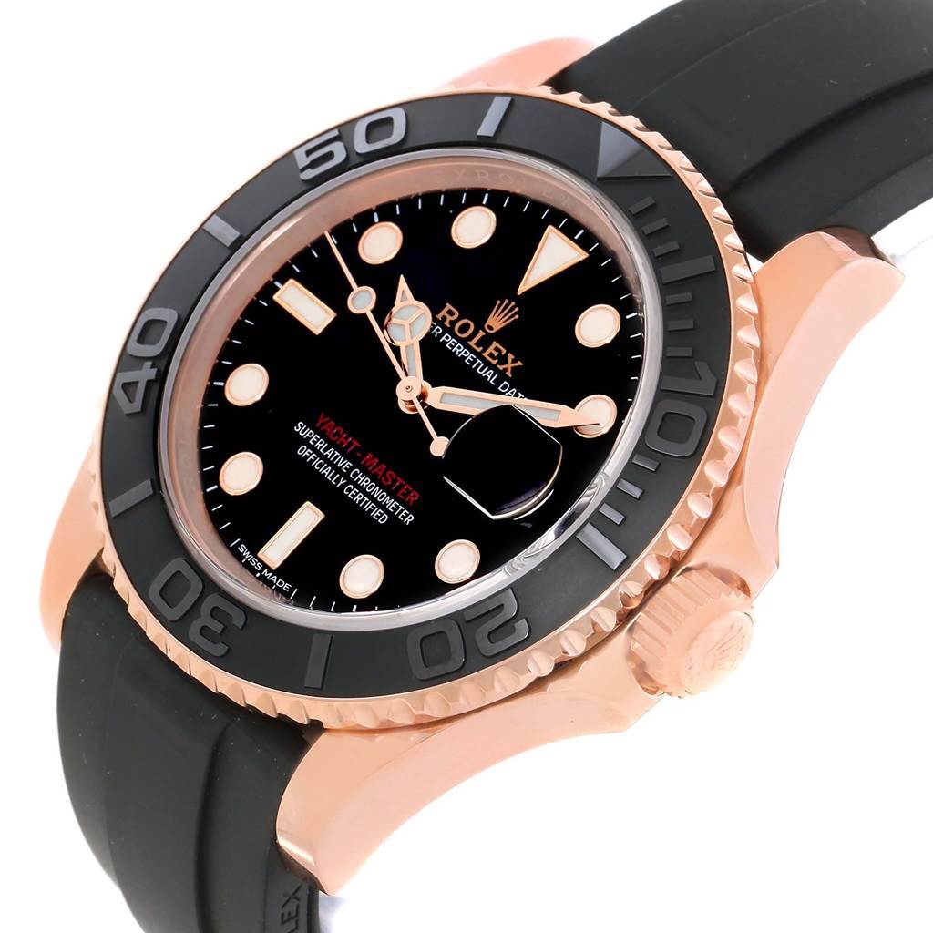 rolex yacht master on rubber