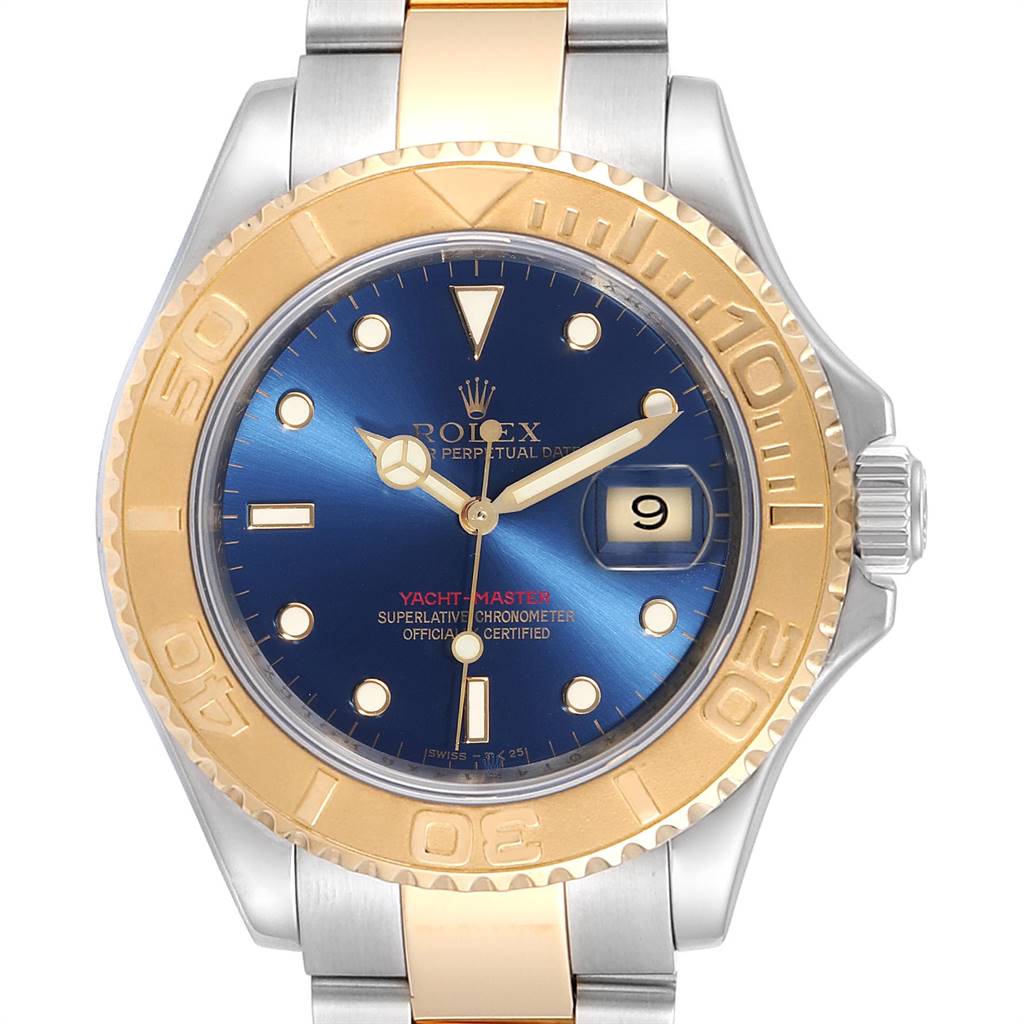 Rolex Yacht-Master 40mm Blue Dial 18K Gold & Steel 16233 Watch - Watch Rapport
