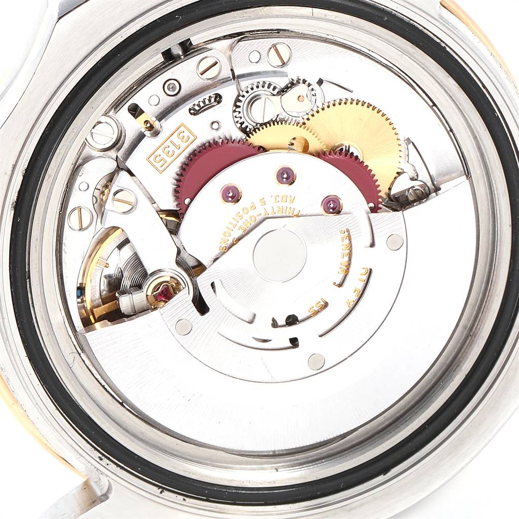 This image shows the internal mechanism of a Rolex Yacht-Master 16623 Men
s Stainless Steel Grey Dial 16623 Men
s Stainless Steel Grey Dial watch, viewed from the back.