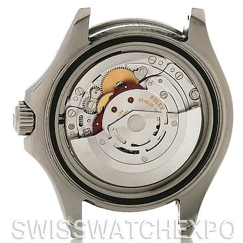 This image shows the back view of a Rolex Yacht-Master 16622 Men's Stainless Steel Silver Dial 16622 Men's Stainless Steel Silver Dial watch, revealing its internal movement components.