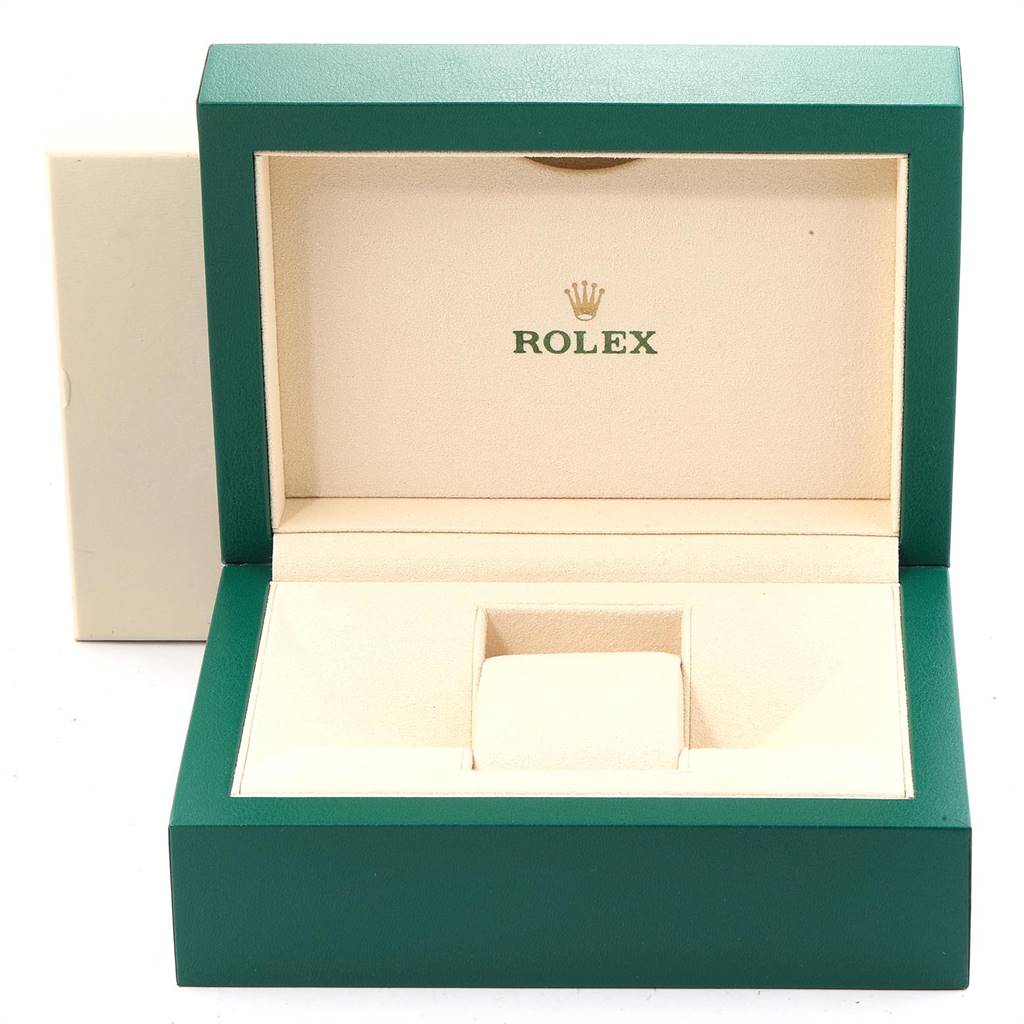 The image shows the open case for a Rolex Yacht-Master 16623 Men's Stainless Steel Champagne Dial 16623 Men's Stainless Steel Champagne Dial watch, highlighting the interior and brand logo.