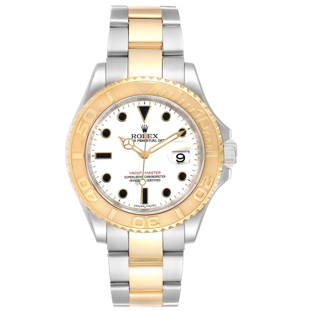 Rolex Yachtmaster 40 Steel Yellow Gold White Dial Mens Watch 16623 ...