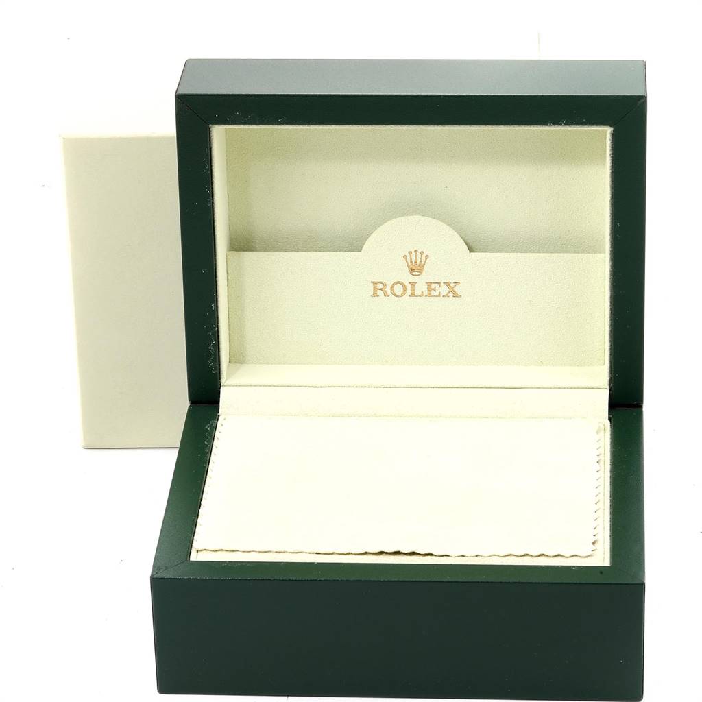 This is an open, empty box for the Rolex Yacht-Master 168622 Men
s Stainless Steel Silver Dial 168622 Men
s Stainless Steel Silver Dial model, showing the inner packaging and Rolex logo.