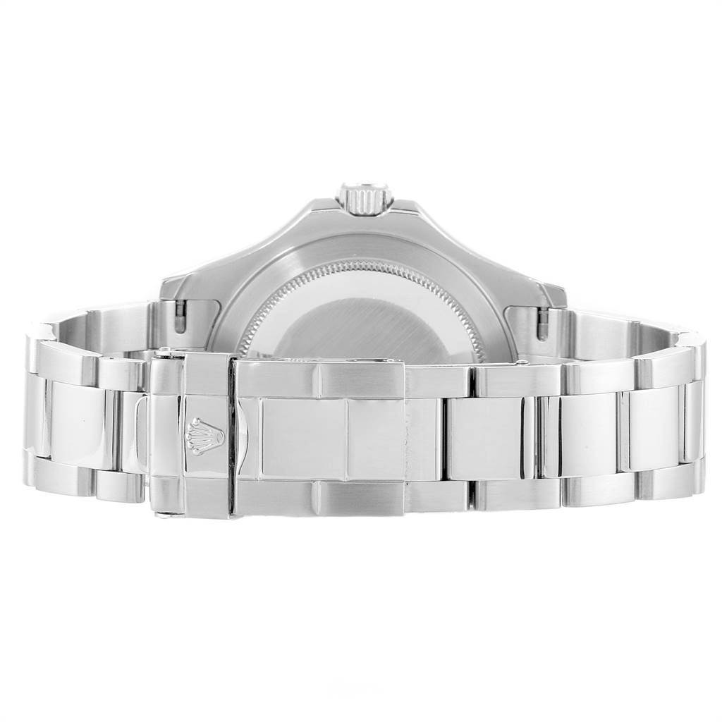 This image shows the back case and bracelet of a Rolex Yacht-Master 16622 Men
s Stainless Steel Silver Dial 16622 Men
s Stainless Steel Silver Dial watch.