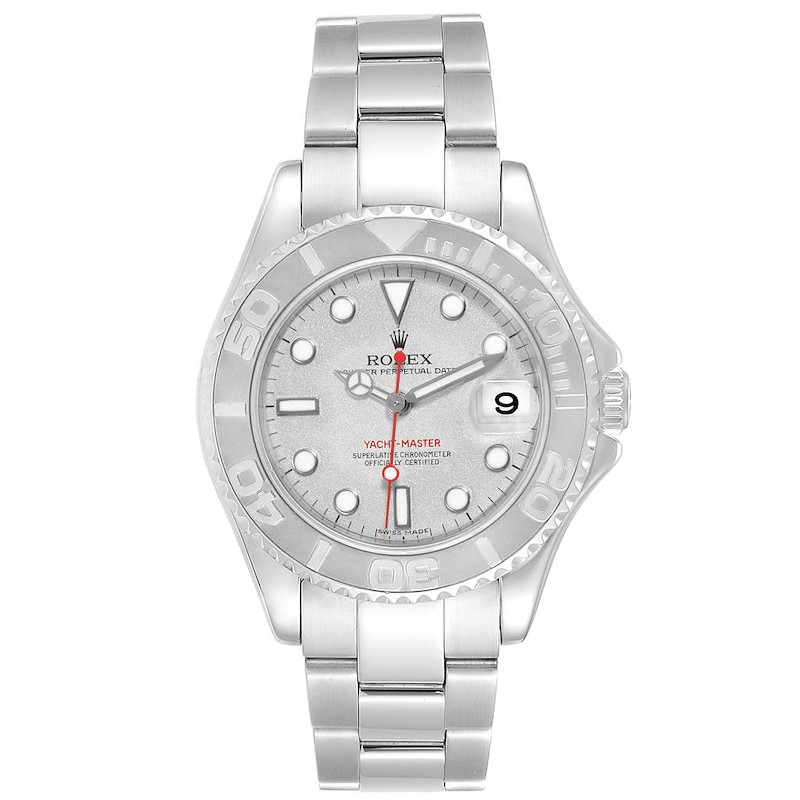 Rolex Yachtmaster 35mm Midsize Steel Platinum Mens Watch 168622 ...