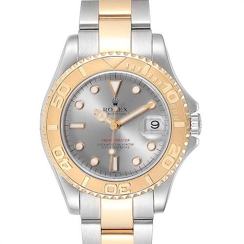 Photo of Rolex Yachtmaster 35 Midsize Steel Yellow Gold Slate Dial Watch 168623