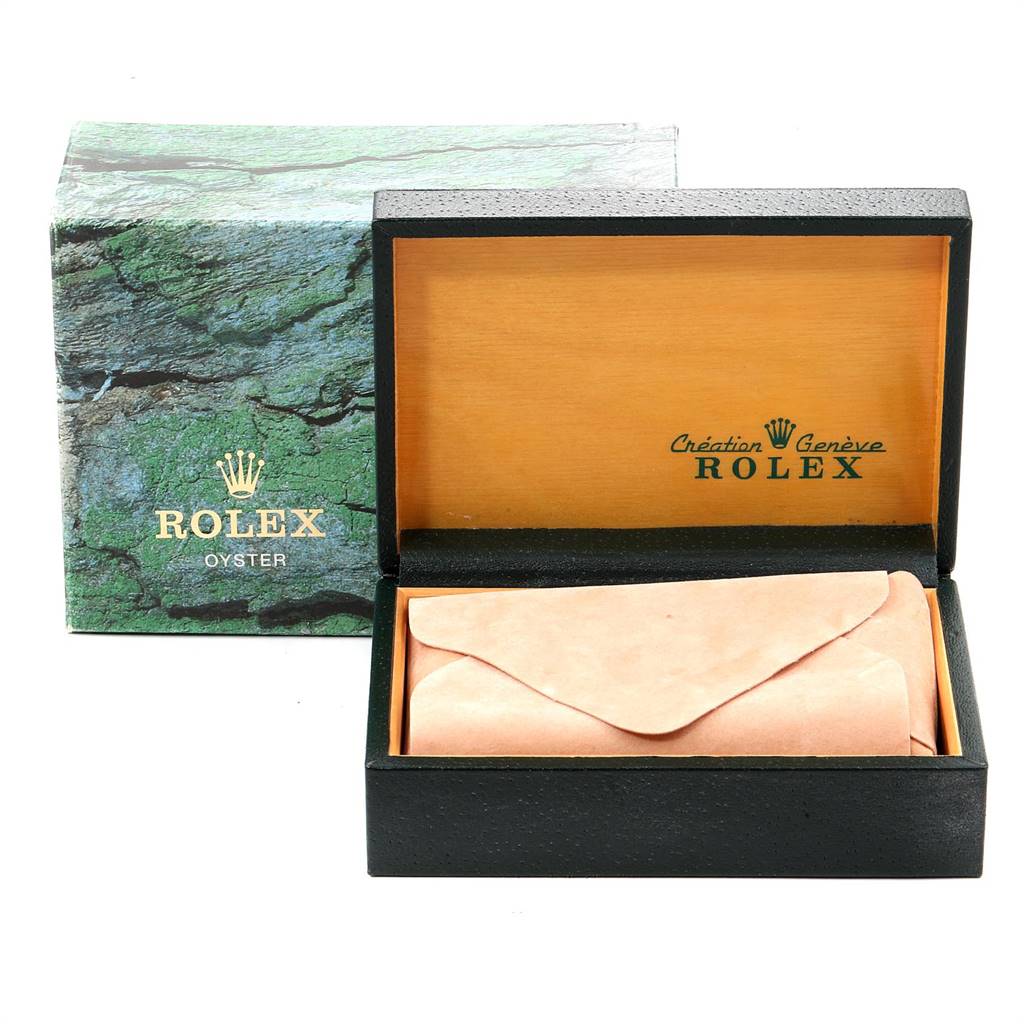 The image shows a Rolex Yacht-Master 68623 Men's Steel and Gold (two tone) White Dial 68623 Men's Steel and Gold (two tone) White Dial watch box and case at a front angle.