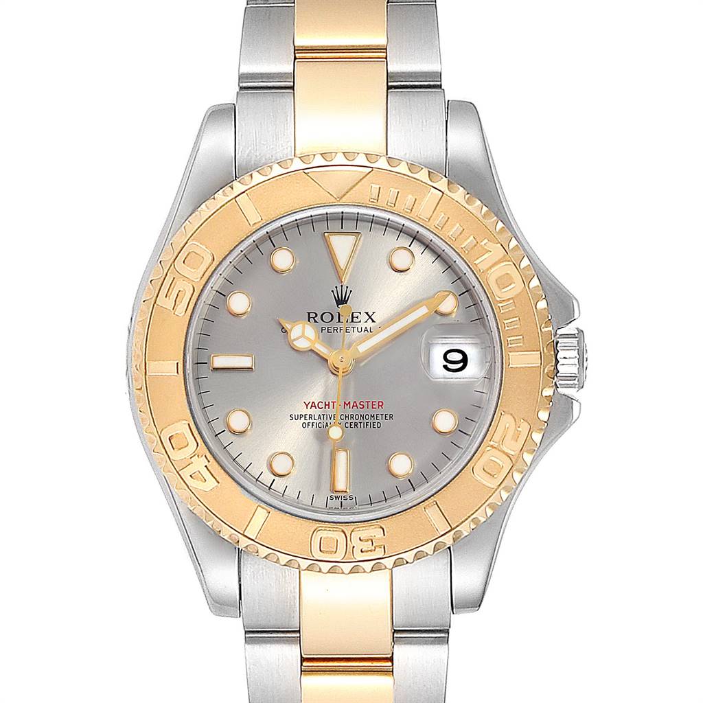 Rolex Yachtmaster 35 Midsize Steel Yellow Gold Slate Dial Watch 168623 ...