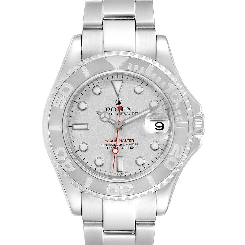 Rolex Yachtmaster 35mm Midsize Steel Platinum Mens Watch 168622 ...