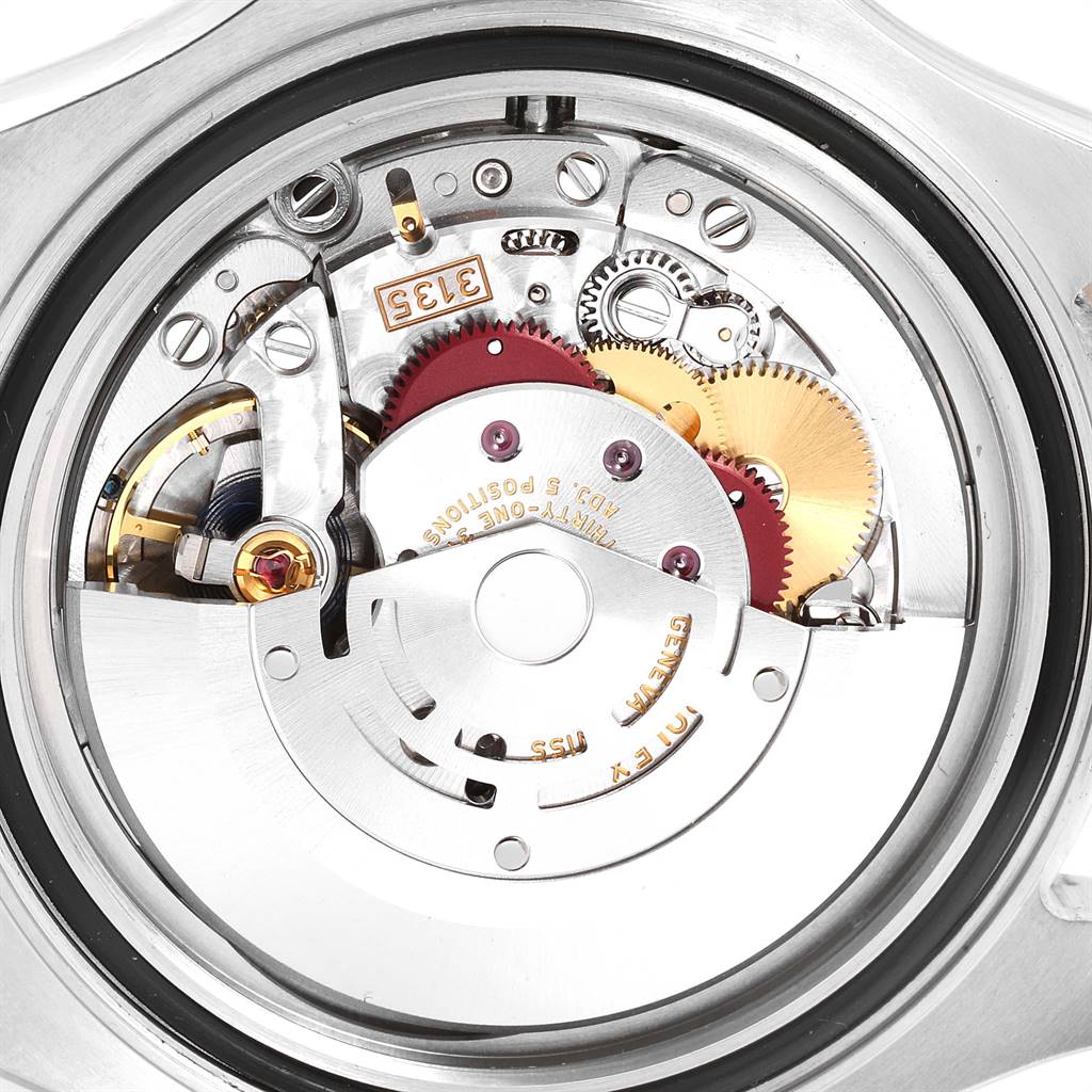 This is a close-up view of the movement mechanism inside a Rolex Yacht-Master 116621 Men's Stainless Steel Brown Dial 116621 Men's Stainless Steel Brown Dial watch.