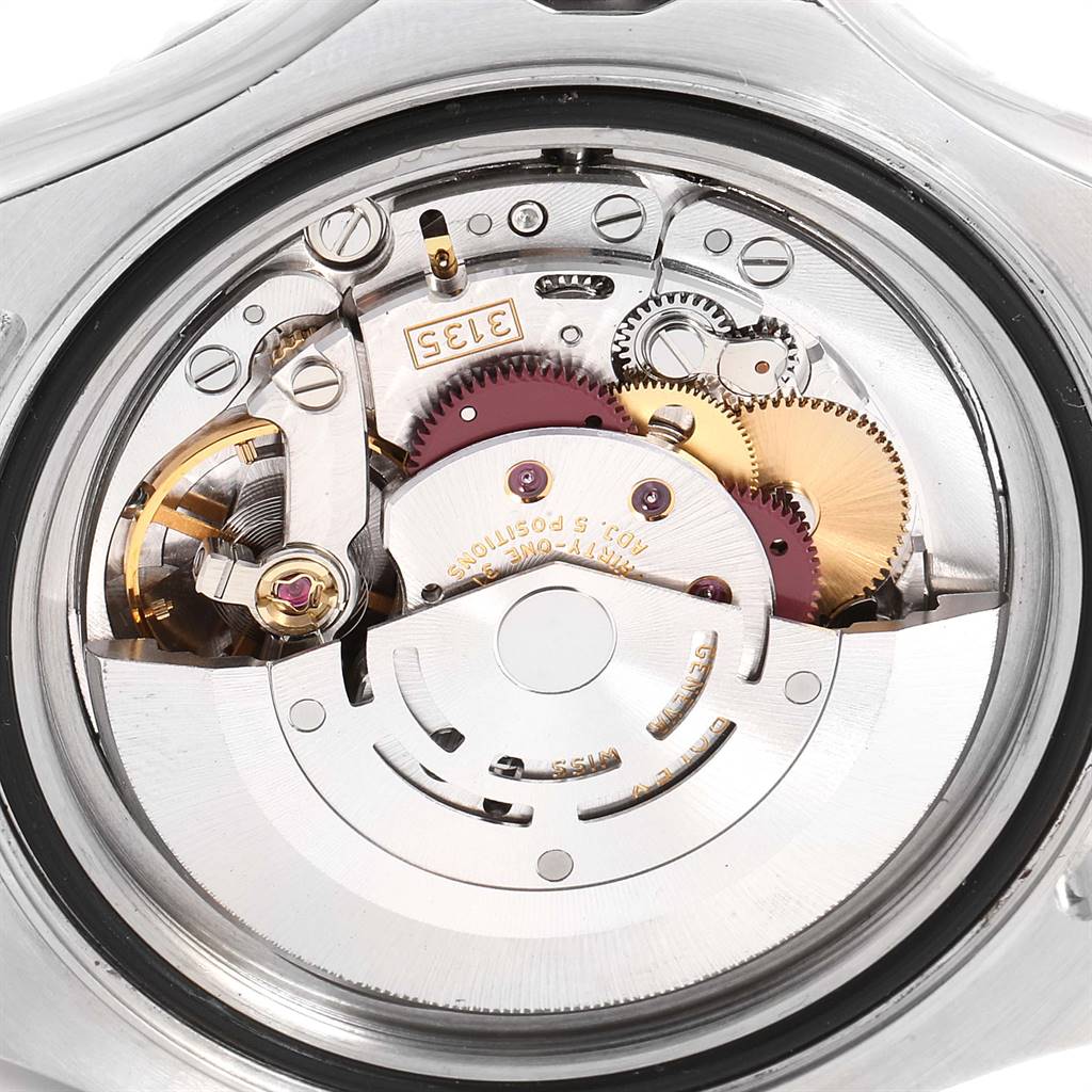 This image shows the internal movement mechanism of a Rolex Yacht-Master 16622 Men
s Stainless Steel Silver Dial 16622 Men
s Stainless Steel Silver Dial watch from a rear angle.