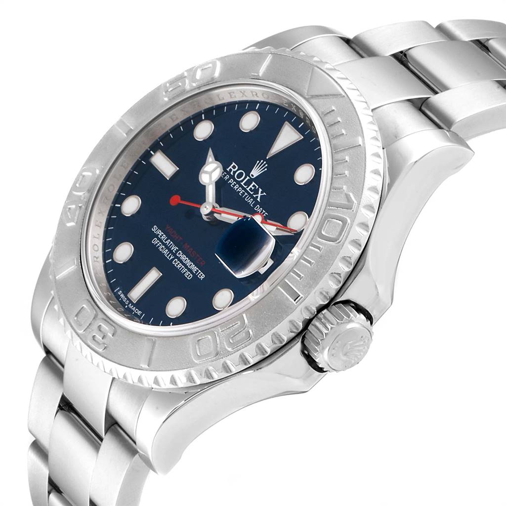 Rolex Yachtmaster 40mm Steel Platinum Blue Dial Mens Watch ...