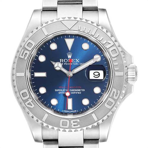 Photo of Rolex Yachtmaster 40mm Steel Platinum Blue Dial Mens Watch 116622