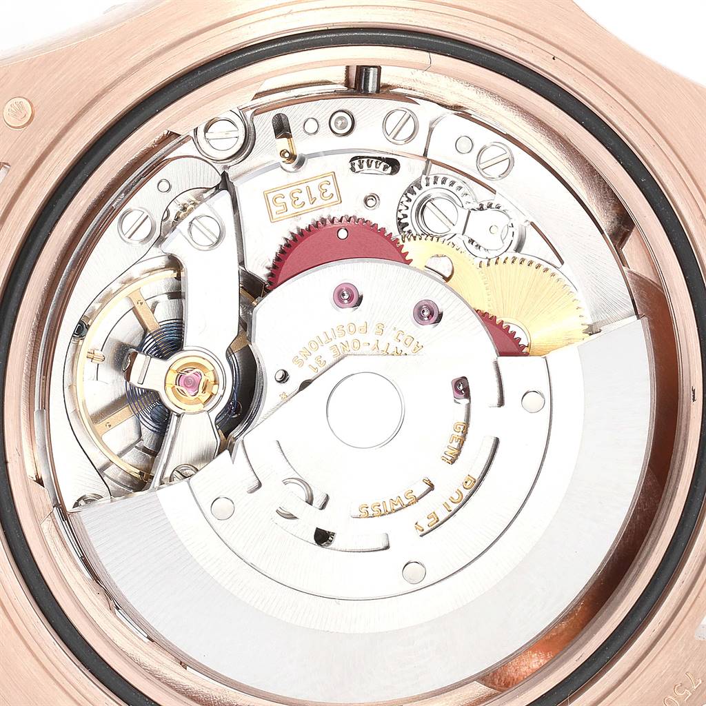 This image shows the internal mechanical movement of the Rolex Yacht-Master 116655 Men's Rose Gold Black Dial 116655 Men's Rose Gold Black Dial watch model from a top-down angle.