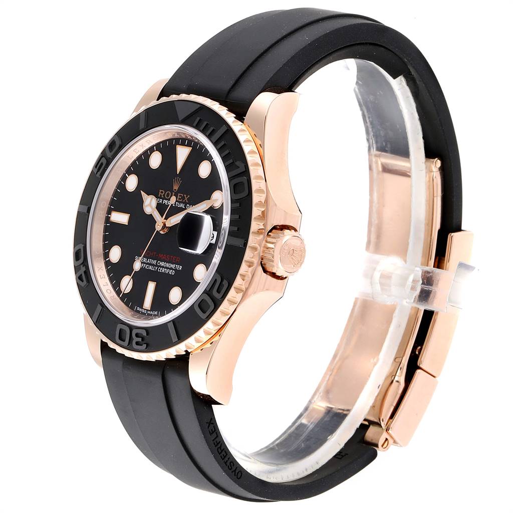 Rolex Yachtmaster 40 18K Everose Gold Rubber Strap Watch 116655 ...