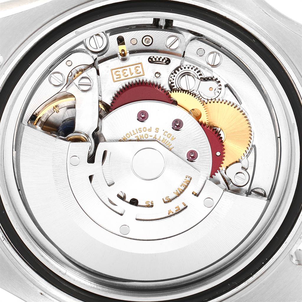 This is an image of the Rolex Yacht-Master 116622 Men
s Stainless Steel Grey Dial 116622 Men
s Stainless Steel Grey Dial watch
s internal movement mechanism, viewed from the back.