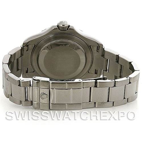 This image shows the back case and bracelet of a Rolex Yacht-Master 16622 Men's Stainless Steel Silver Dial 16622 Men's Stainless Steel Silver Dial watch, viewed from the rear.