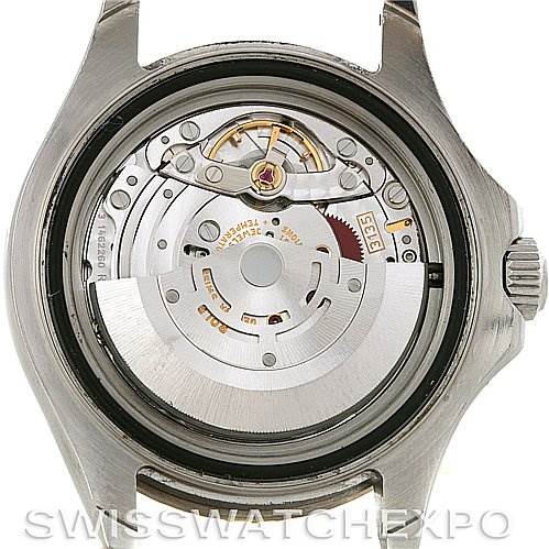 The image shows the open case back of a Rolex Yacht-Master 16622 Men's Stainless Steel Silver Dial 16622 Men's Stainless Steel Silver Dial watch, revealing its internal mechanical movement.