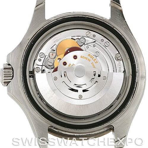 This image shows the back view of the Rolex Yacht-Master 16622 Men's Stainless Steel Silver Dial 16622 Men's Stainless Steel Silver Dial watch, highlighting the internal movement and mechanism.