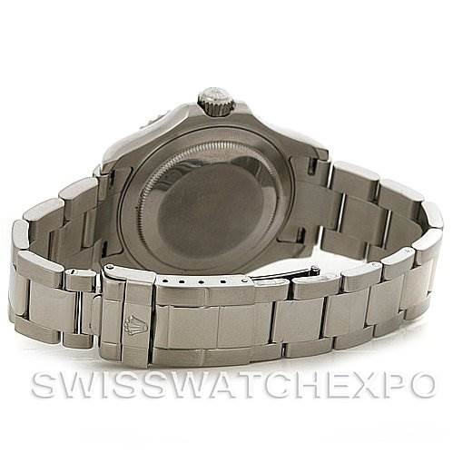 This image shows the back case and bracelet of the Rolex Yacht-Master 16622 Men's Stainless Steel Silver Dial 16622 Men's Stainless Steel Silver Dial watch, viewed from a rear angle.
