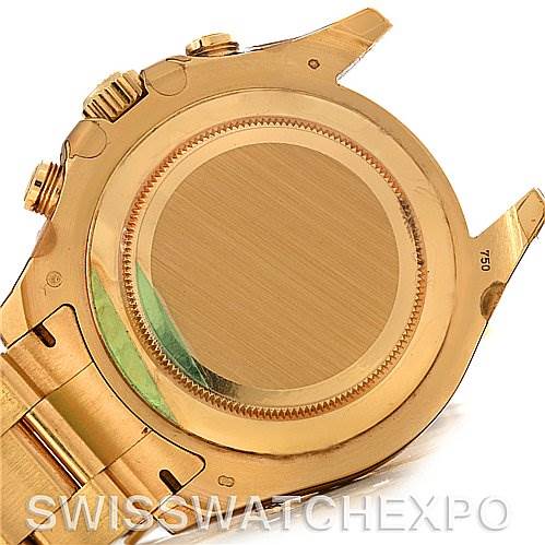 This image shows the case back and part of the bracelet of a Rolex Yacht-Master 116688WAO Men's Yellow Gold White Dial 116688WAO Men's Yellow Gold White Dial watch.