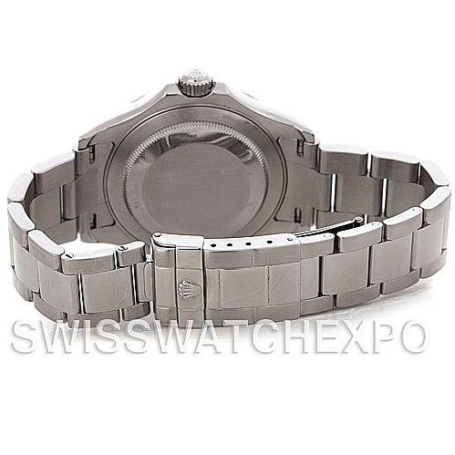The image shows the back case and bracelet of a Rolex Yacht-Master 16622 Men's Stainless Steel Silver Dial 16622 Men's Stainless Steel Silver Dial watch from a rear angle.